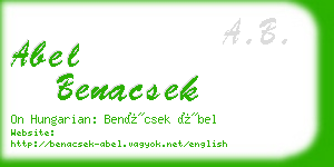 abel benacsek business card